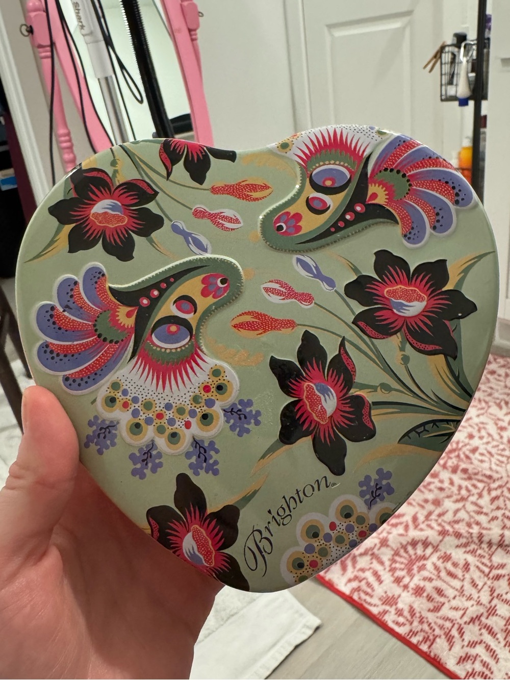 Brighton metal heart shaped tin